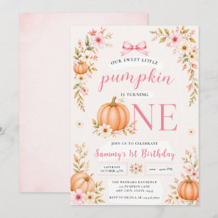 Our Sweet Little Pumpkin First Birthday Invitation