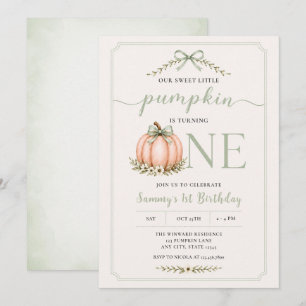 Our Sweet Little Pumpkin First Birthday Invitation