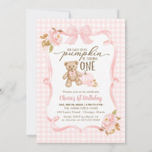 Our Sweet Little Pumpkin Is Turning One Birthday Invitation