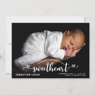 Our Sweetheart Photo Birth Announcement