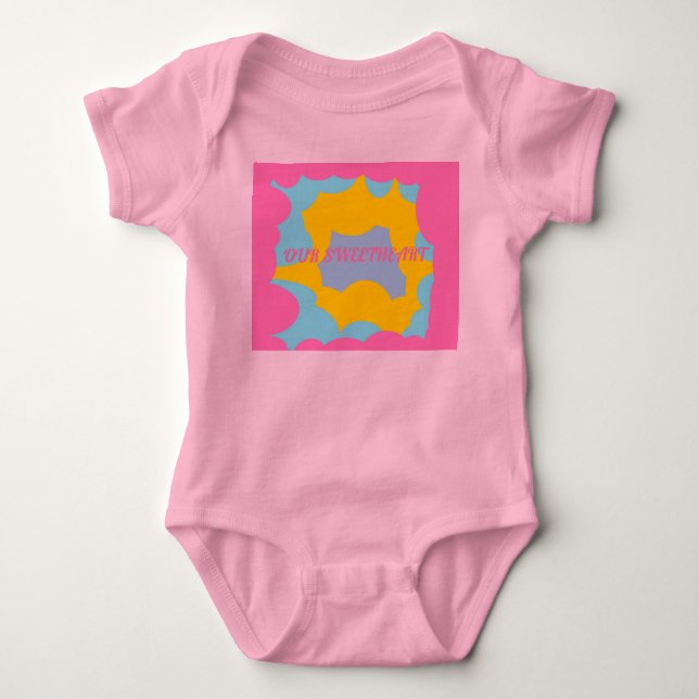 Our sweetheart precious baby patterned splash bodysuit (Front)