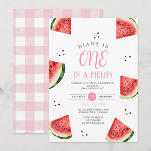 Our Sweetie Watermelon 1st Birthday Summer Party  Invitation