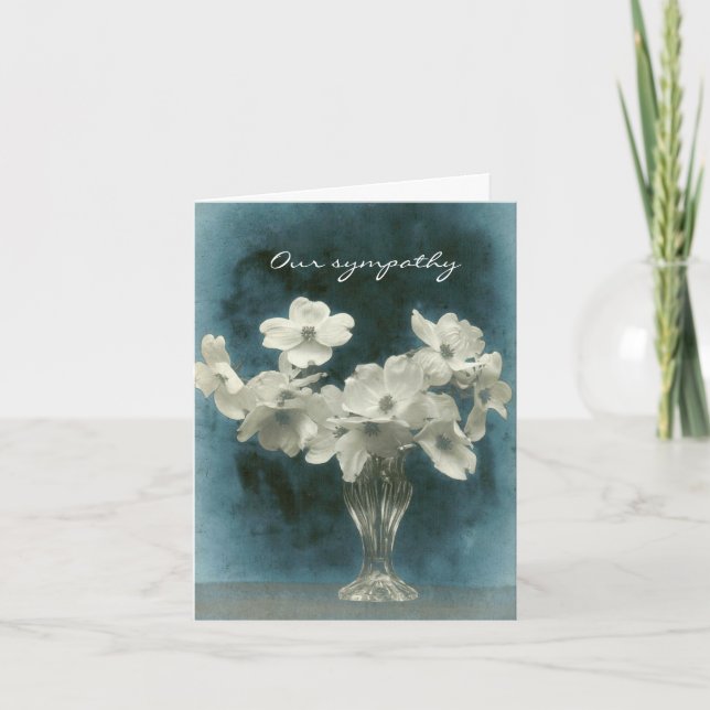 Our Sympathy: Dogwood Blossoms (photo inside too) Card (Front)