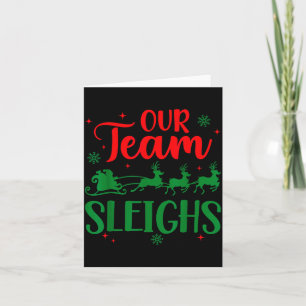 Our Team Sleighs Christmas Santa Reindeers Office  Card