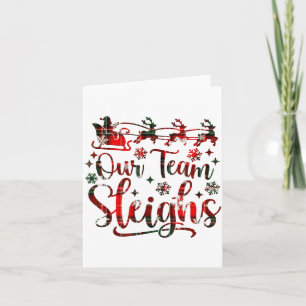 Our Team Sleighs Christmas Santa Reindeers Office  Card