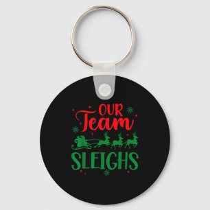 Our Team Sleighs Christmas Santa Reindeers Office Key Ring