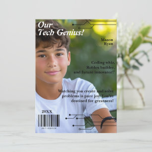 Our Tech Genius Magazine Cover Holiday Card