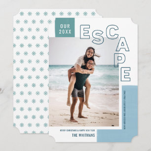 Our Travel Escape Beach Modern Photo Christmas Holiday Card