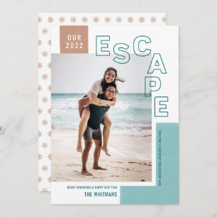 Our Travel Escape   Beach Modern Photo Christmas Holiday Card