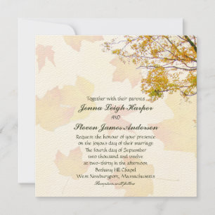 Our Tree in Fall Square Wedding Invitation