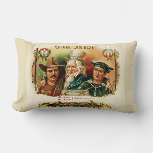 Our Union" Cigar Label  Lumbar Cushion (Front)