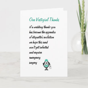 Our Vestigial thanks wedding thank you poem