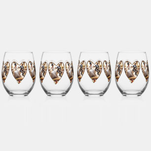 Our Wedding Day Bliss Elegant Stemless Wine Glass