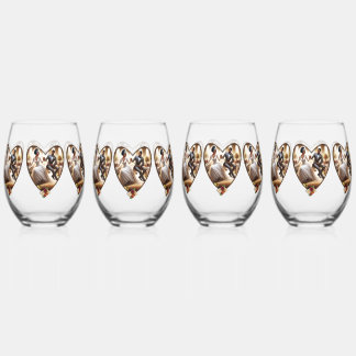 Our Wedding Day Bliss Elegant Stemless Wine Glass