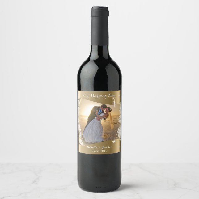 Our Wedding Day - DIY Photo Wine Label (Front)