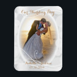 Our Wedding Day Keepsake Magnet<br><div class="desc">White Design Photo Magnet. Our Wedding Day - DIY Photo. Add your photo and change the wording to meet your needs. This design works great for a bride and groom or any other photo. 📌If you need further customisation, please click the "Click to Customise further" or "Customise or Edit Design"button...</div>