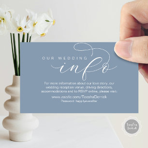 Our Wedding Details and Website, Modern Minimal Enclosure Card