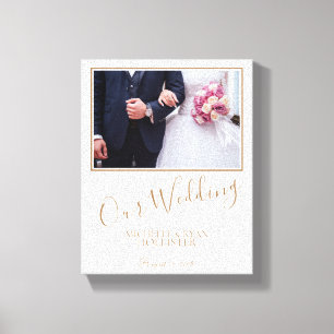 Our Wedding Elegant Wedding Keepsake Photo Canvas Print