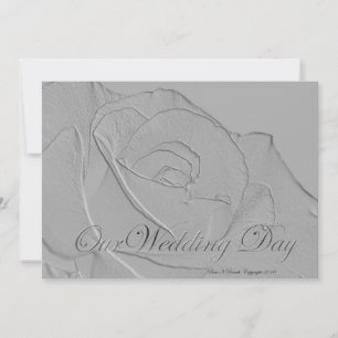 Our Wedding Embossed Silver  Invitation