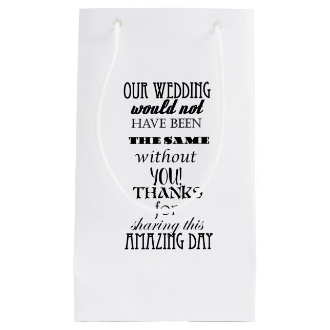 Our Wedding Gift Bag - Small, Glossy (Front)