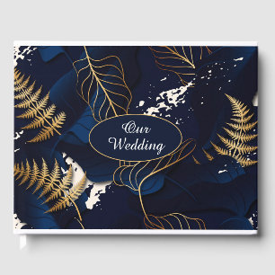 Our Wedding Gold Foil Tropical leaves Guest Book