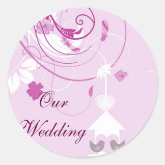 Our Wedding Love Birds Sticker
