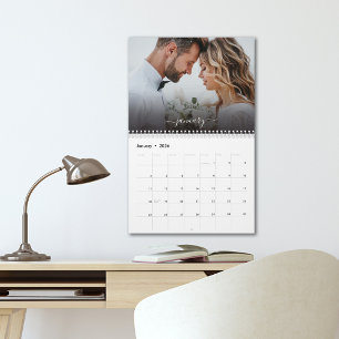 Our Wedding Photo 12 Month Script Calendar