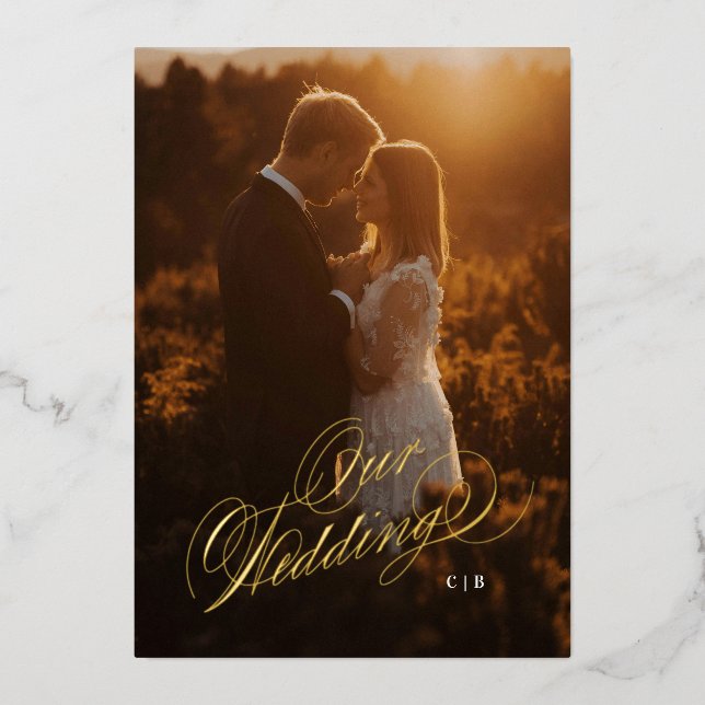 Our Wedding Photo Foil Wedding Invite (Front)