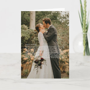 Our Wedding Song lyrics Anniversary Card