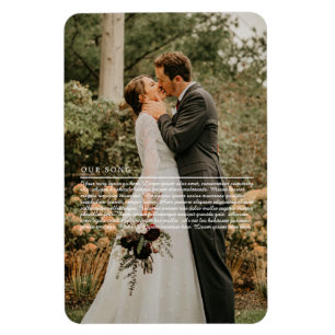 Our Wedding Song Lyrics Photo Magnet