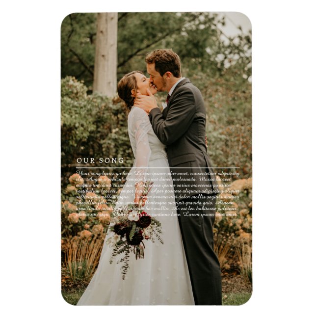 Our Wedding Song Lyrics Photo Magnet (Vertical)