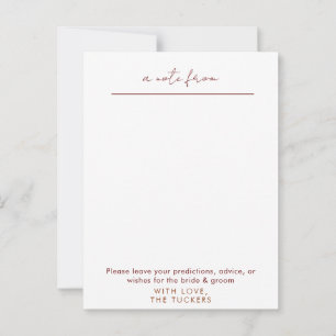 Our Wedding Time Capsule Advice Card