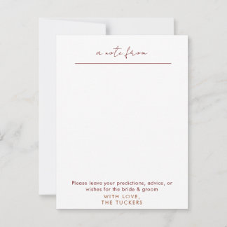 Our Wedding Time Capsule Advice Card