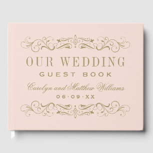 Our Wedding Vintage Blush Antique Flourish Guest Book
