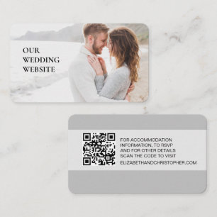 Our wedding website QR code custom photo scan here Enclosure Card