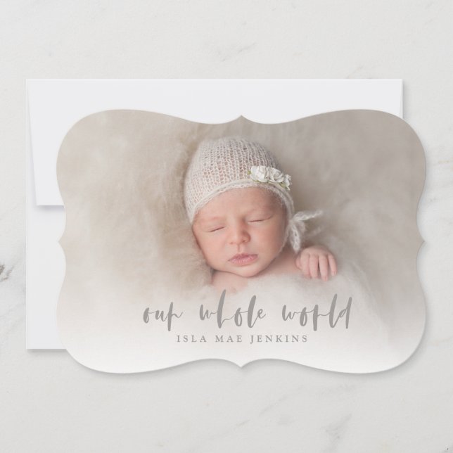 our whole world birth announcement (Front)