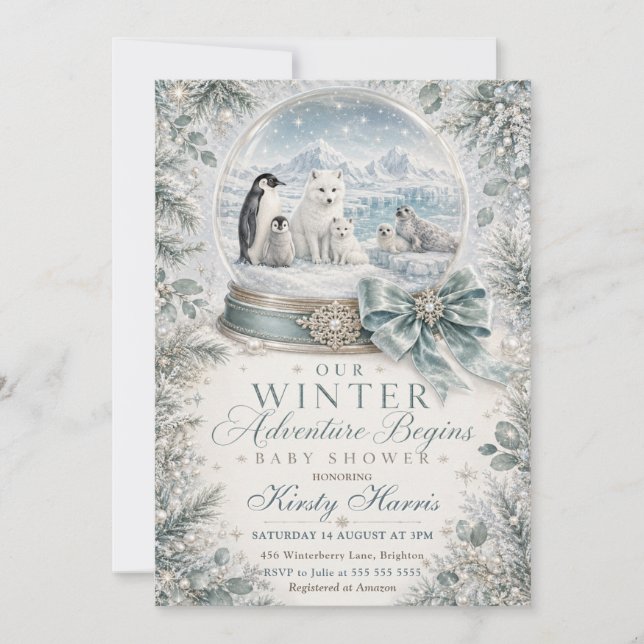 Our Winter Adventure Begins Baby Shower Invitation (Front)