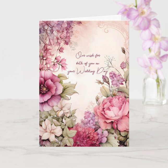 Our wish for both of you on your Wedding Day Card (Orchid)