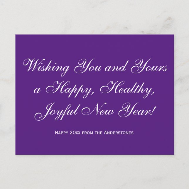 Our Wish For You Script Chic Modern Happy New Year Holiday Postcard (Front)