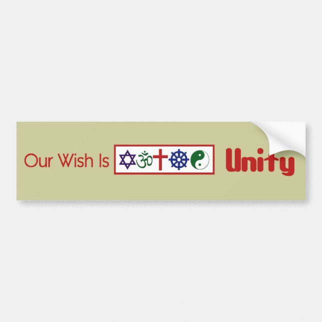 Our Wish UNITY Bumper Sticker (Front)