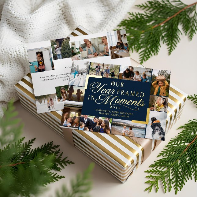 Our Year Framed in Moments Family Photos Christmas (Our Year Framed in Moments Family Photos Christmas Foil Holiday Card)