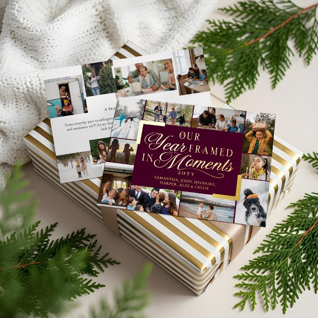 Our Year Framed in Moments Family Photos Christmas (Our Year Framed in Moments Family Photos Christmas Foil Holiday Card)