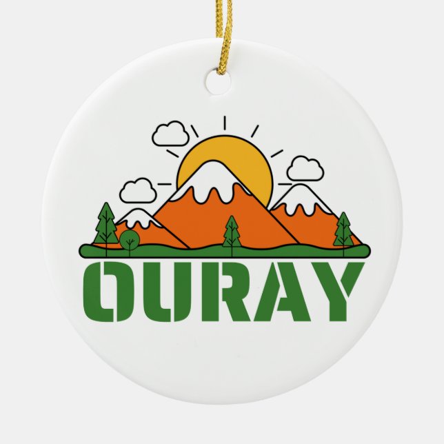 OURAY COLORADO CERAMIC TREE DECORATION (Front)