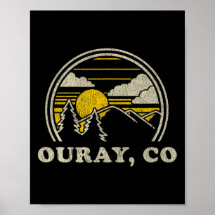 Ouray Colorado Co T Shirt Vintage Hiking Mountains Poster