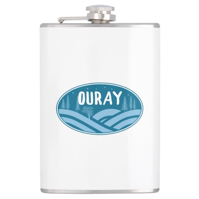 Ouray Colorado Outdoors Hip Flask (Front)