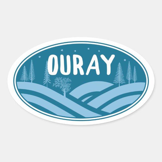 Ouray Colorado Outdoors Oval Sticker (Front)