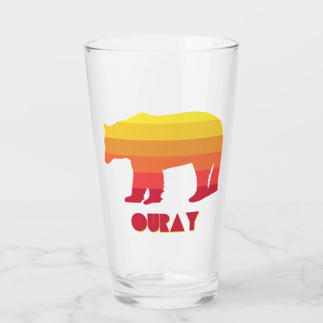 Ouray Colorado Rainbow Bear Glass (Front)