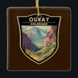 Ouray Colorado Travel Art Vintage Ceramic Ornament<br><div class="desc">Ouray in a vector art style. Ouray,  Colorado,  also know as Switzerland of America,  is by far one of the most underrated places in Colorado.</div>
