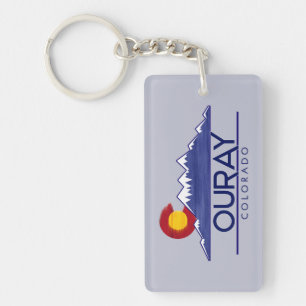 Ouray Colorado wood mountains keychain