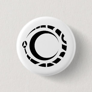 ouroboros and moon 3 cm round badge